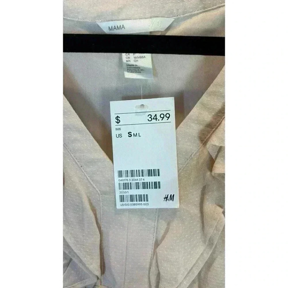 H&M Mama NWT Maternity Dress V-Neck Boho With Ruffle Detail. Size Small - Picture 4 of 10